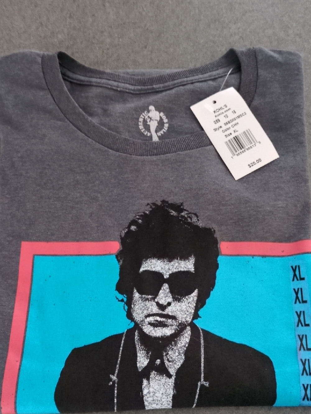 Kohl's Bob Dylan Gray Crewneck Tee XL NWT